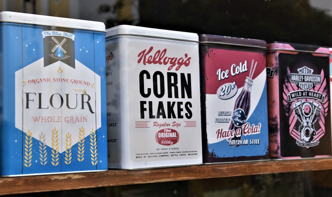 old advertisement tins